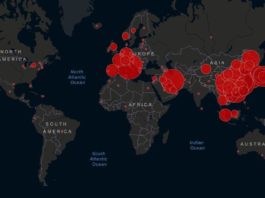 Coronavirus COVID-19 WHO pandemic world map John Hopkins