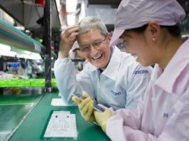 Apple CEO Tim Cook at Foxconn