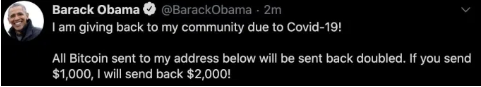 Barack Obama hacked tweet screenshot